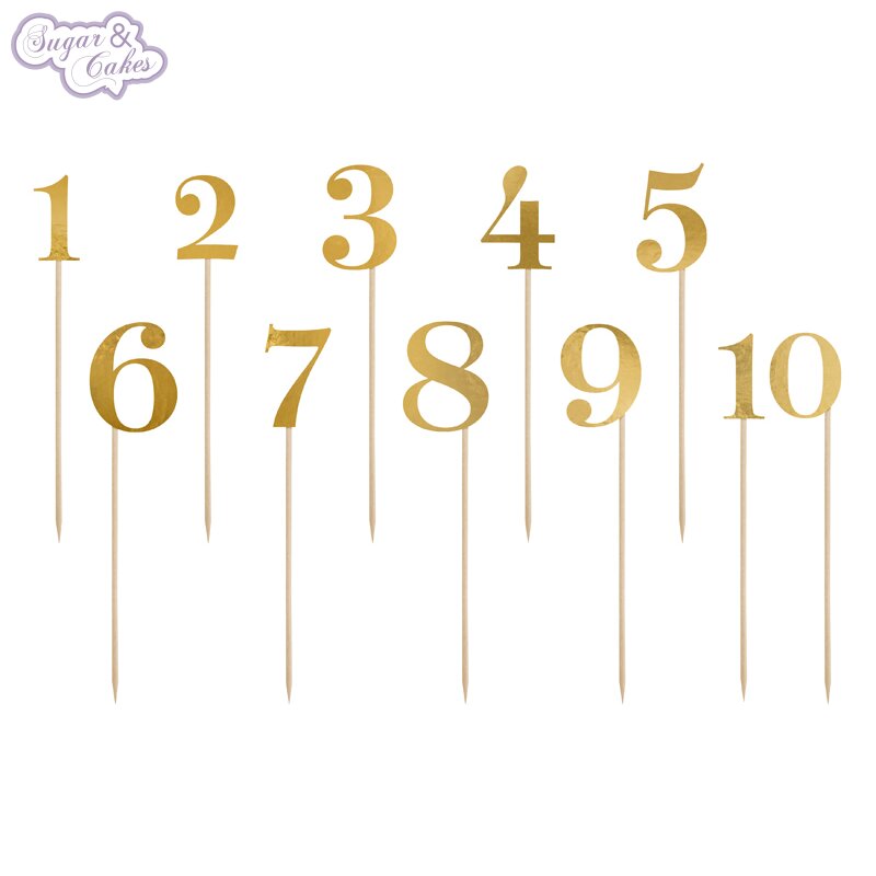 Cake Topper Zahlen Gold