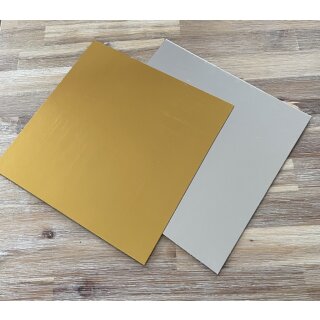 Cake Board Card 32 cm GOLD Quadrat 3 mm
