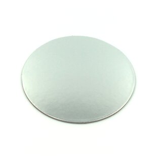 Cake Board Card ø 20 cm SILBER rund 3 mm