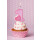 Geburtstagskerze Zahlenkerze Rosa - Nummer 1 mit Herz