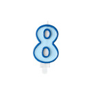 Geburtstagskerze Zahlenkerze Blau - Nummer 8
