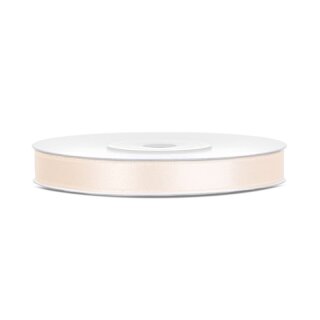 Dekoband Geschenkband Schleifenband 6mm, 25 M Rolle - light Cream