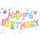 Folienballon Happy Birthday 395 x 35 cm - Bunt