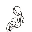Cake Topper Line Art Silhouette - Pregnant Woman