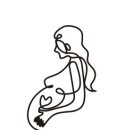 Cake Topper Silhouette - Pregnant Woman