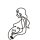 Cake Topper Line Art Silhouette - Pregnant Woman
