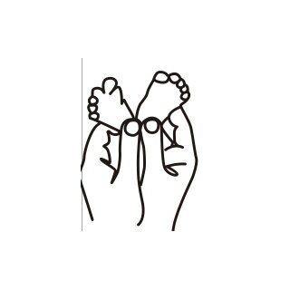 Cake Topper Line Art Silhouette - Baby Feet