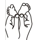 Cake Topper Line Art Silhouette - Baby Feet