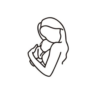 Cake Topper Line Art Silhouette - Mother with Newborn