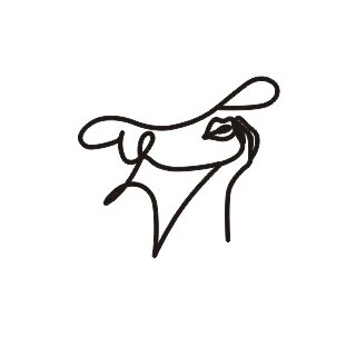 Cake Topper Line Art Silhouette - Woman with Hat
