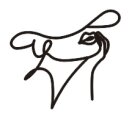 Cake Topper Line Art Silhouette - Woman with Hat