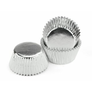 60 Cupcake Muffin Papier Backförmchen - Silber