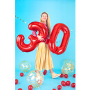 XXL Folienballon Nr 0 ,  86 cm - Red
