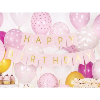 Banner Happy Birthday 15 x 175 cm - Rosa