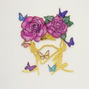 Cake Topper Line Art Silhouette - Roses / Butterfly