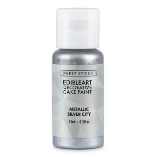 Edible Art EU - Metallic Silver City Lebensmittelfarbe 15 ml.