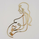 Cake Topper Silhouette - Pregnant Woman - Gold