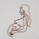 Cake Topper Line Art Silhouette - Pregnant Woman - Rose
