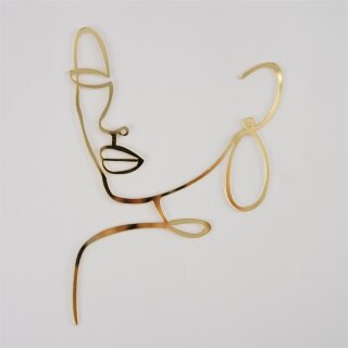Cake Topper Line Art Silhouette - Woman - Gold