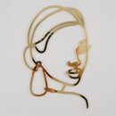 Cake Topper Line Art Silhouette - Woman with Hair - Gold