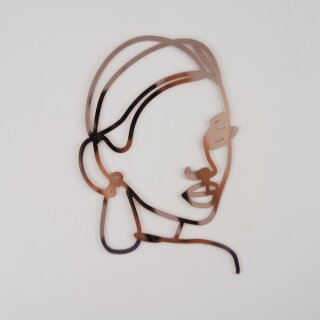 Cake Topper Line Art Silhouette - Woman with Hair - Rose