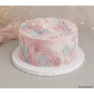 Cake Board ø 25,4 cm (10 inch), 12mm White - MATT wrapped