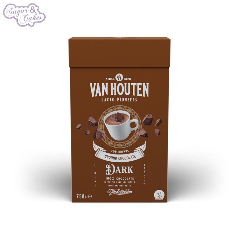 Van Houten Trinkschokolade 750 gr. Dark Zartbitter