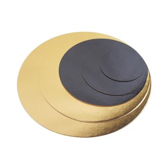 Set Cake Board Card 10,15,20,25,30 cm Gold/Black 2  mm