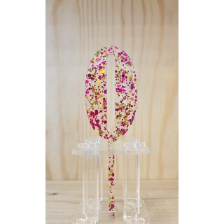 Cake Topper Acryl Glitter Pink - Zahl 0