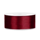 Dekoband Schleifenband 25mm, 25 M Rolle - Deep Red Bordeaux