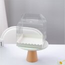 Tortenbox transparent Tortenverpackung mit Henkel - 16x16x12 cm