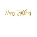 Banner Happy Birthday 16,5  x 62 cm - Gold