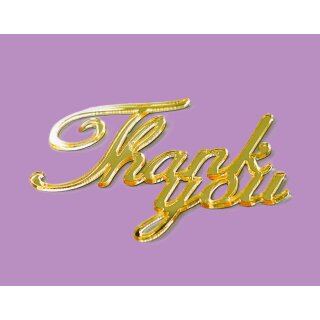 Cake Topper Acryl Gold 7 cm "Thank you" - 5 Stk.