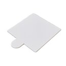 100 Törtchenunterlagen Untersetzer mit Lasche 8 x 8 cm, 1,5 mm Quadrat - weiß