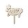 Cake Topper Happy Birthday Flower - Holz /Acryl