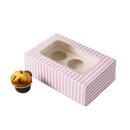 Cupcake Muffin Box 6er Cup 25,5 x 17 x 8 cm - PinkStripe