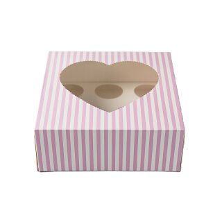 Cupcake Muffin Box 8er Cup 25,4 x 25,4 x 10 cm - PinkStripe