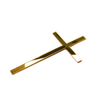 Cake Topper Acryl Gold 10 x 7 cm - Kreuz