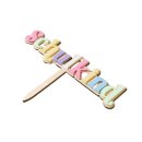 Cake Topper "Schulkind" Pastelbunt - Holz /Acryl