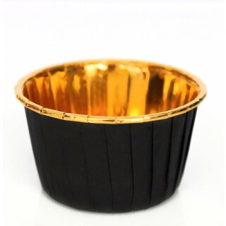 Cupcake Muffin Backförmchen Tasse 50 Stück - black/gold