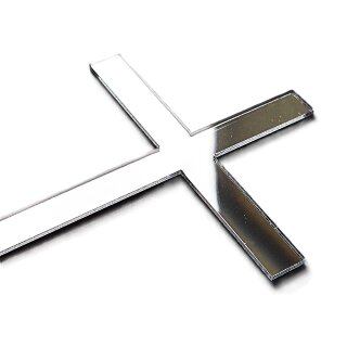 Cake Topper Acryl Silber 12 x 7 cm - Kreuz