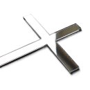 Cake Topper Acryl Silber 12 x 7 cm - Kreuz