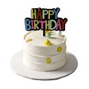 Cake Topper Happy Birthday Neon Bunt - Acryl