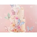 Cake Topper Schmetterlinge Bunt 9 x 6,5 cm - 9 tlg.