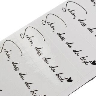 Transfer Spruch-Labels -  Schön, daß du da bist