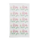 Transfer Spruch-Labels -  Thank You (Green + Fkowers)