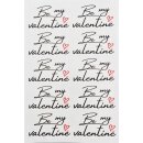 Transfer Spruch-Labels -  Be my Valentine