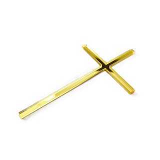 Cake Topper Kreuz schmal - Gold