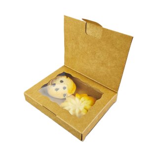 10 Stk. Cookie Postcard Box 10x12,5x2 cm - Kraft