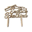 Cake Topper Einschulung Holz - "Endlich Schulkind"